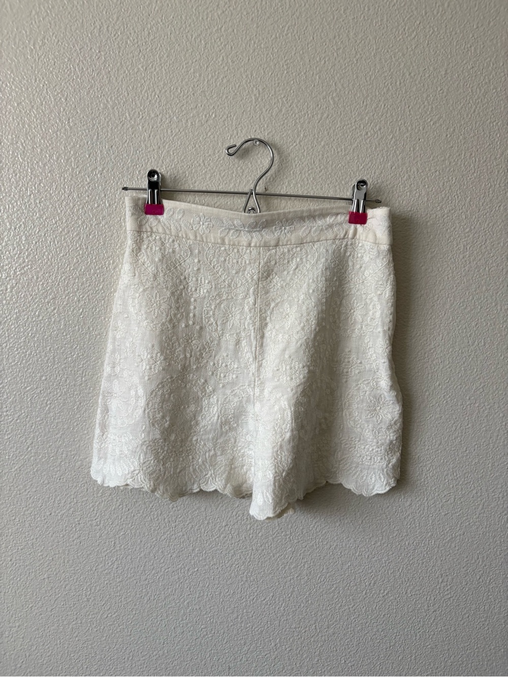 Zara White Lace Scalloped-Hem Skort